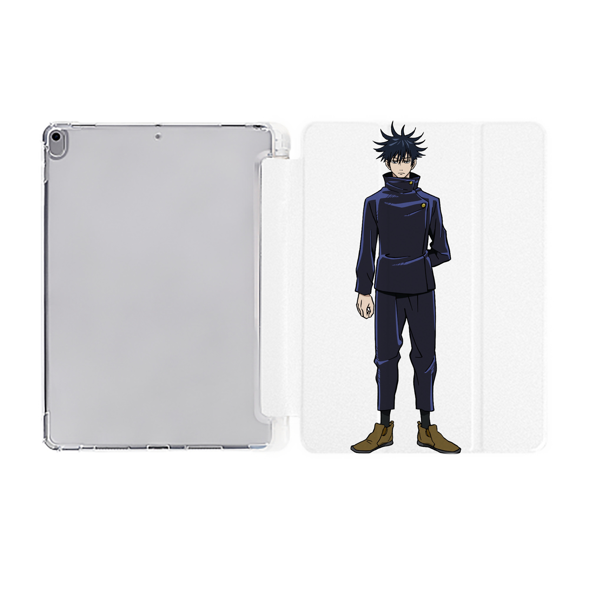 （画像用） 呪術廻戦 Jujutsu Kaisen IPad ケース ペン収納付き 三つ折りスタンド PUレザー×シリコン 対応機種9.5/10.5/10.9インチ